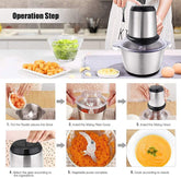 Stainless Steel Fully Automatic Meat Grinder, Household Stainless Steel Grinder, 2-Speed 400W Meat Grinder, Electric Multi-Functional Small Grinder, Food Processing Mixer