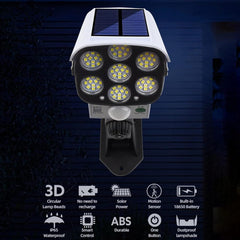 Outdoor Motion Sensor Solar Lights 2000 Lumens 77 Leds Spotlight With Remote Controller