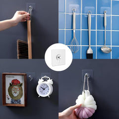 Transparent Stainless Steel Photo Frame Hooks Self Adhesive Hooks 10 Pack