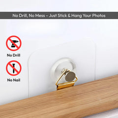 Transparent Stainless Steel Photo Frame Hooks Self Adhesive Hooks 10 Pack