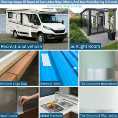 Super Strong Adhesive Waterproof tape Permanent Repair Roof Water Leakage Solution Rubber Foil Suitable for Roof Leak, surface Crack, Window Sill Gap, Boat Sealing, Tank Leak (4 Inch (10CM*5M))