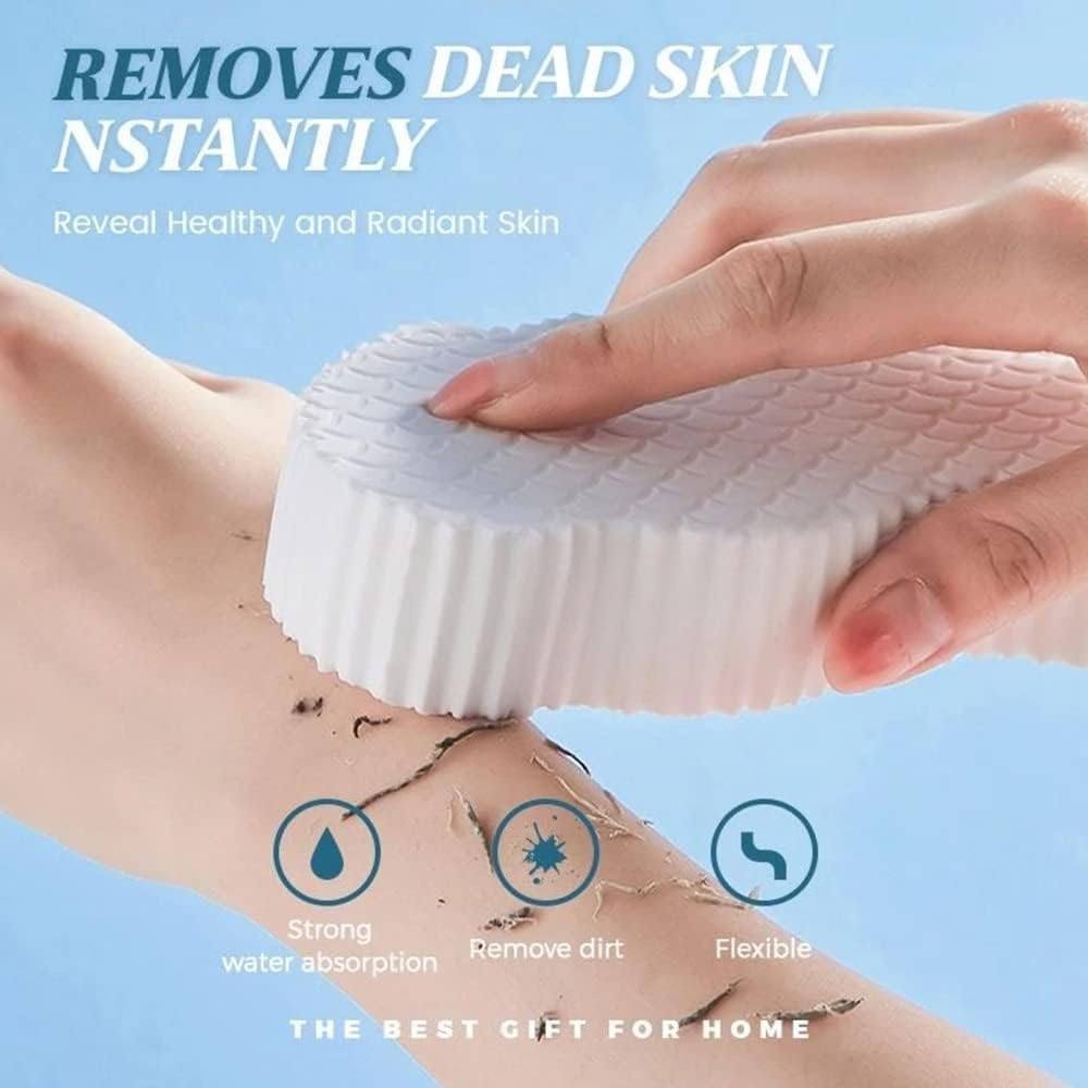 Baby Bath Sponge,scrubber,Body Shower Sponge,Dead Skin Remover,Soft Exfoliating,White,Synthetic,Standard,Reusable,(1-piece)