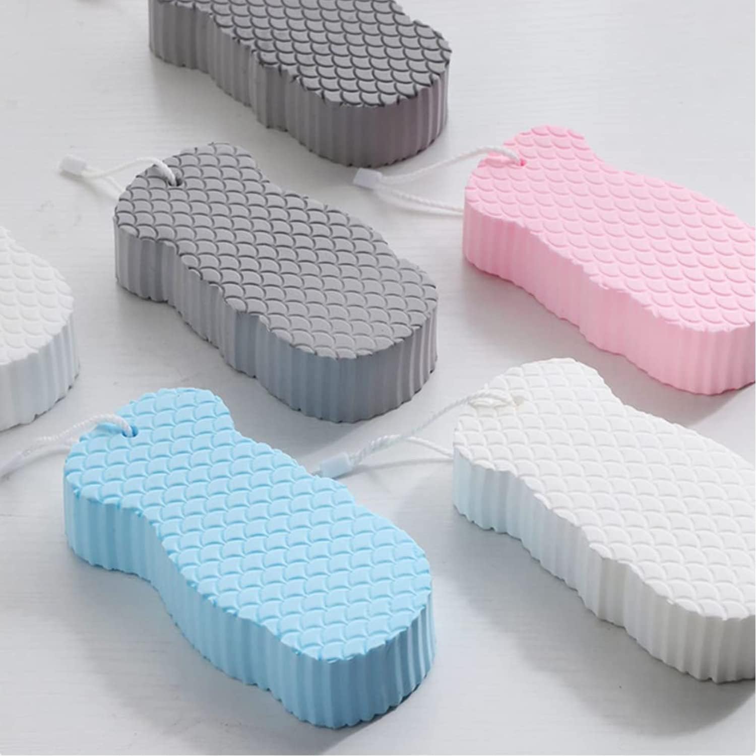 Baby Bath Sponge,scrubber,Body Shower Sponge,Dead Skin Remover,Soft Exfoliating,White,Synthetic,Standard,Reusable,(1-piece)