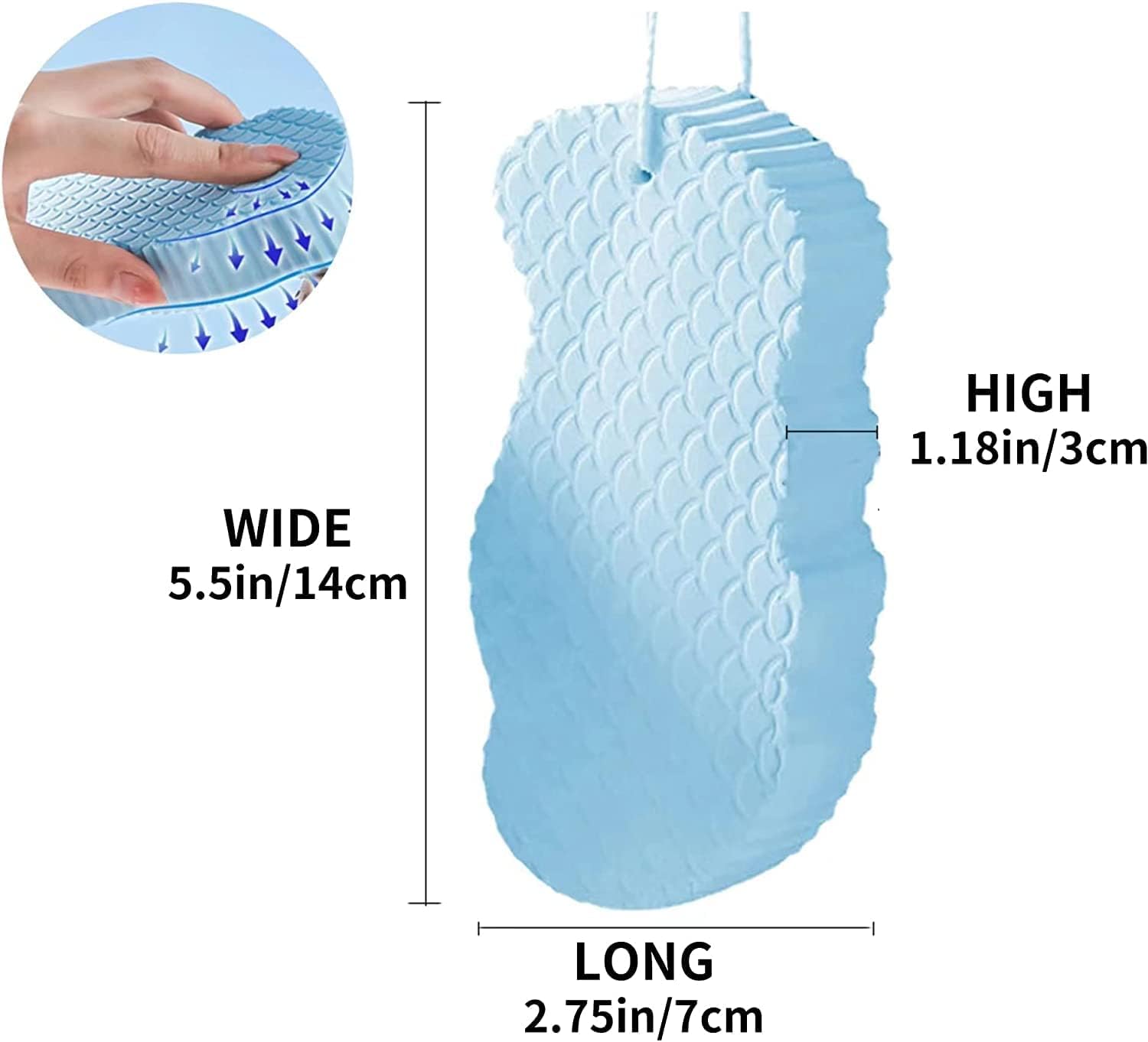 Baby Bath Sponge,scrubber,Body Shower Sponge,Dead Skin Remover,Soft Exfoliating,White,Synthetic,Standard,Reusable,(1-piece)