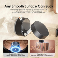 Magnetic Car Mobile Holder For Dashboard Vacuum Suction Phone Holder Mount Hand Free Magnetic Cell Phone Stand With Strong Grip Shockproof Suction Cup Mount For Car Gym Office Table - Black