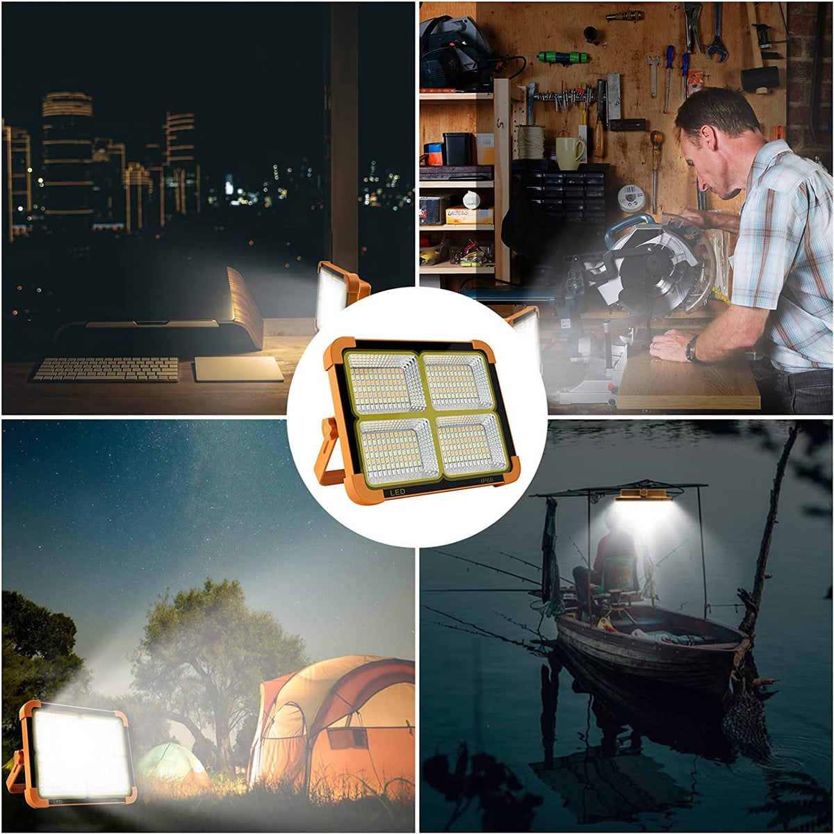 Easy Portable LED Work Solar Light 100W 16500mAh 10000 LM