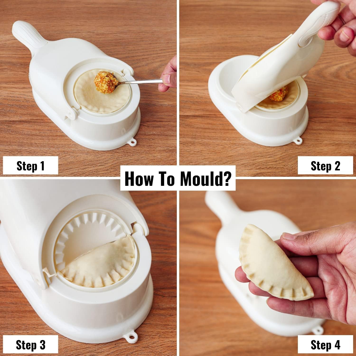 2in1 Momos Maker Machine, Skin Press Gujiya Mould Dumpling Maker, Momo Maker Mould Kitchen Dumpling Tool for Ghughra Kajjikayalu Karanji Puri and Samosa Maker Kachori Puri Maker