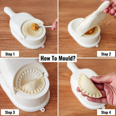 2in1 Momos Maker Machine, Skin Press Gujiya Mould Dumpling Maker, Momo Maker Mould Kitchen Dumpling Tool for Ghughra Kajjikayalu Karanji Puri and Samosa Maker Kachori Puri Maker