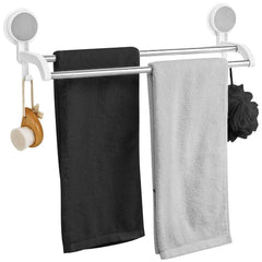 Wall Mounted Self Adhesive Magic Sticker Towel Holder in Bathroom/Towel Rod for Bathroom/Hangers for Clothes/Cloth Hanger for Wall/Towel Stand/Towel Napkin Holder (Double Towel Bar)