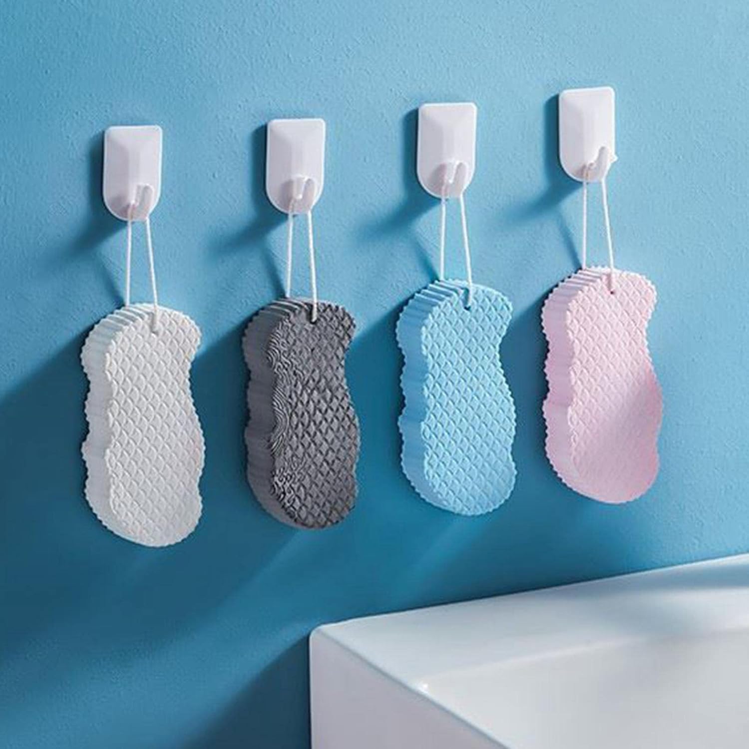 Baby Bath Sponge,scrubber,Body Shower Sponge,Dead Skin Remover,Soft Exfoliating,White,Synthetic,Standard,Reusable,(1-piece)