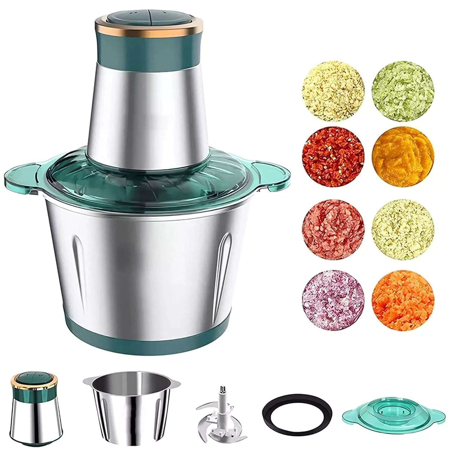 Stainless Steel Fully Automatic Meat Grinder, Household Stainless Steel Grinder, 2-Speed 400W Meat Grinder, Electric Multi-Functional Small Grinder, Food Processing Mixer