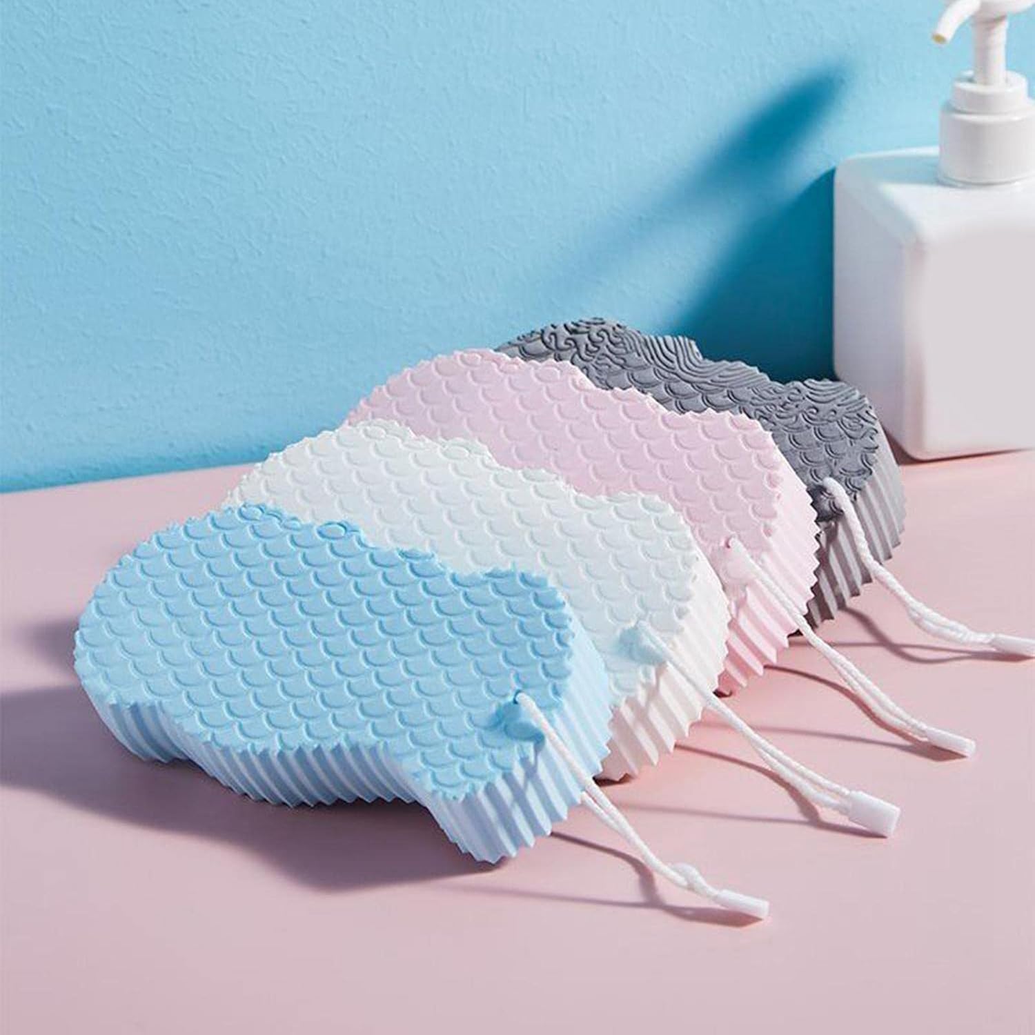 Baby Bath Sponge,scrubber,Body Shower Sponge,Dead Skin Remover,Soft Exfoliating,White,Synthetic,Standard,Reusable,(1-piece)