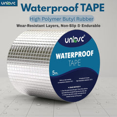 Super Strong Adhesive Waterproof tape Permanent Repair Roof Water Leakage Solution Rubber Foil Suitable for Roof Leak, surface Crack, Window Sill Gap, Boat Sealing, Tank Leak (4 Inch (10CM*5M))