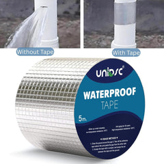 Super Strong Adhesive Waterproof tape Permanent Repair Roof Water Leakage Solution Rubber Foil Suitable for Roof Leak, surface Crack, Window Sill Gap, Boat Sealing, Tank Leak (4 Inch (10CM*5M))